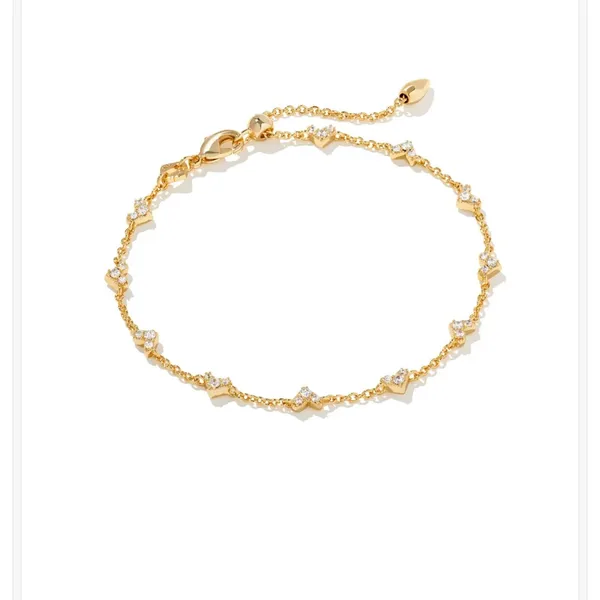 Haven Gold Crystal Heart Delicate Chain Bracelet - Image 3