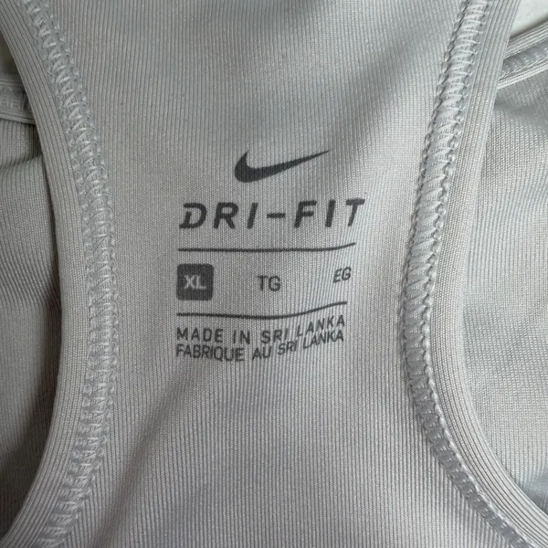 Nike XL Sports Bra Racerback Dri-FIT White Black Medium Support Activewear 2099 - Image 7