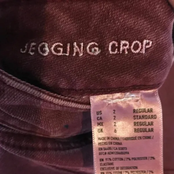 American Eagle AE Jegging Crop Jeans Denim Red 2 v6x - Image 8