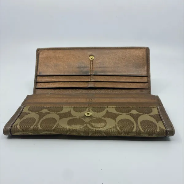 Coach Slim Envelope Brown Signature C Canvas Wallet - Image 7