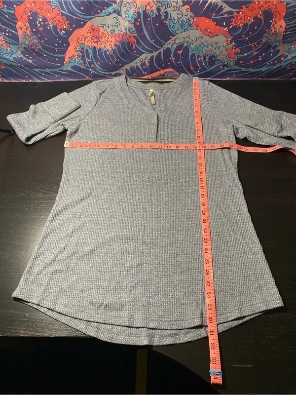 Soma Light Gray Heathered Henley Tunic - Image 3