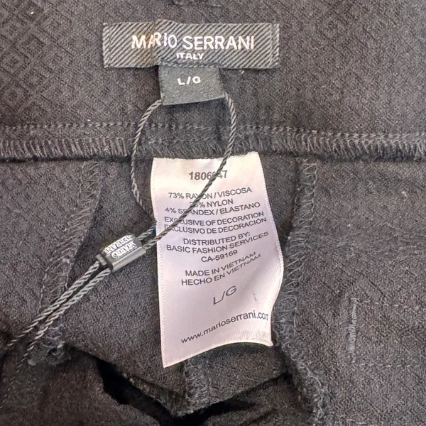 Mario Serrano Italy Black Ribbed Textured Straight‎ Leg Pants Womens Size 6 - Image 5