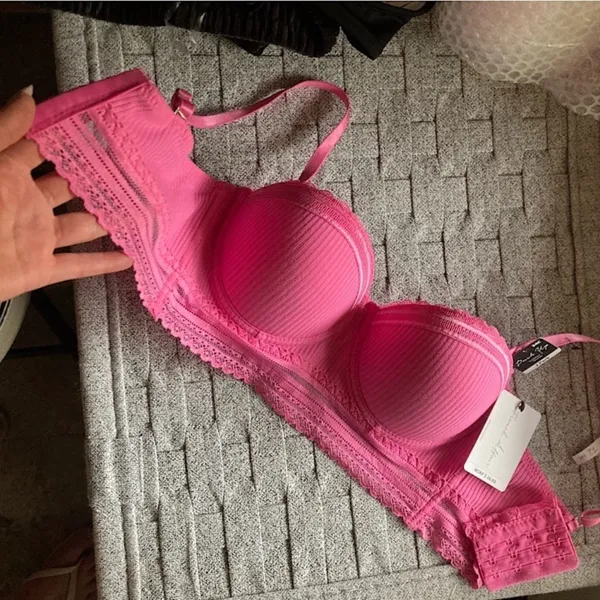 Hot Pink Lace Bra Top Size 34c - Image 9
