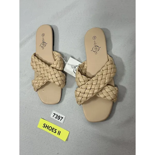 Womans NWD Sole Mates Slip On Braided Slides 9 Nude - Image 3