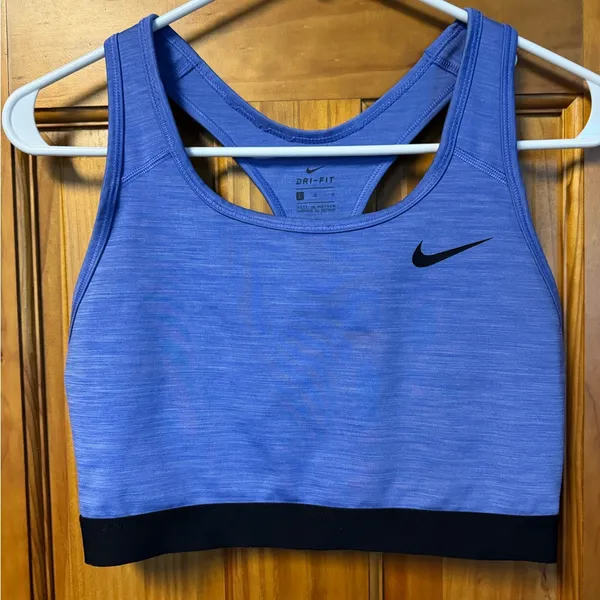 Nike Purple-Blue Racerback Sports Bra with Black Band - Image 2