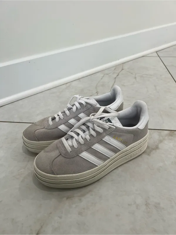 Adidas Grey Two / Cloud White / Core White Gazelle Bold Sneakers Size 6 US $120 - Image 2