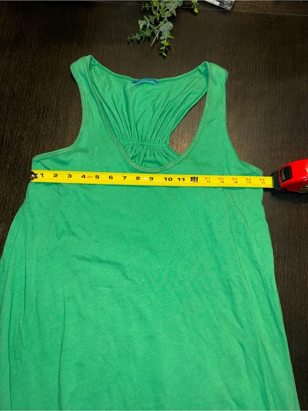 Green Racerback Tank Dress Casual Flowy Summer Sleeveless Mini Relax Vacation - Image 5