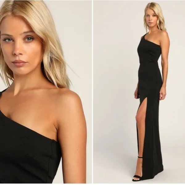 LULU's Sexy Prom Wedding Elegant Classic One Shoulder Mermaid Trumpet Ma… - Image 2