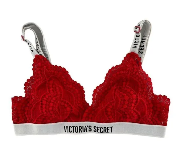 VICTORIA'S SECRET Red Lace Bralette Size Small Bra - Image 5