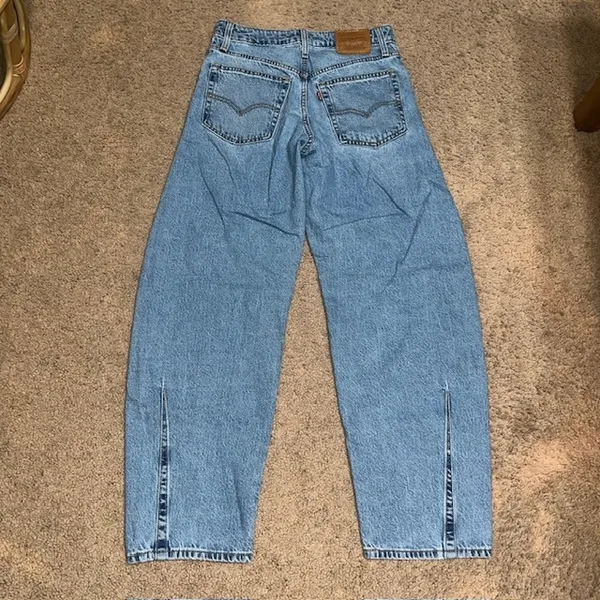 Levi's Premium‎ Baggy Dad Barrel Tapered Jean Easy Days Medium Wash Blue 25 - Image 6