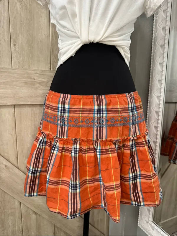 Vintage Y2K Old Navy Plaid Tiered Mini Skirt - Medium - Image 4
