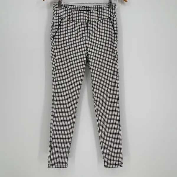 Shinestar Gingham‎ Checkered Pants Black White Y2K Stretch Women Size Large - Image 4
