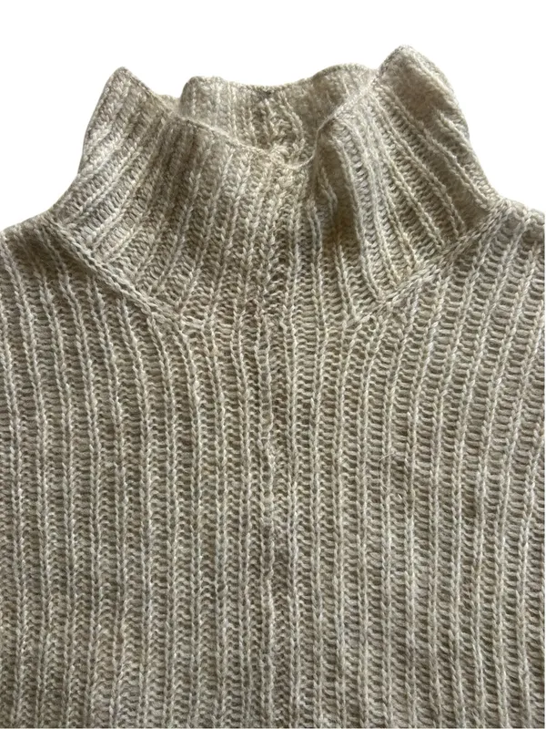 Eileen Fisher Mohair Knit Wide Mock Turtleneck Oversized Sweater Sz S Lagenlook - Image 3