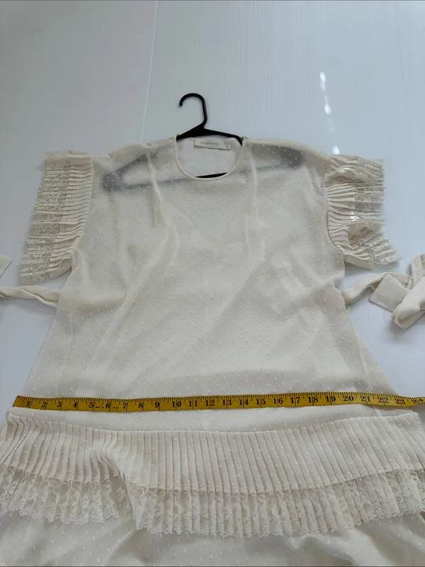 Zimmermann Espionage Pleat Frill Mini Dress Cream Ecru, US 8 Zimmermann size 2 - Image 11