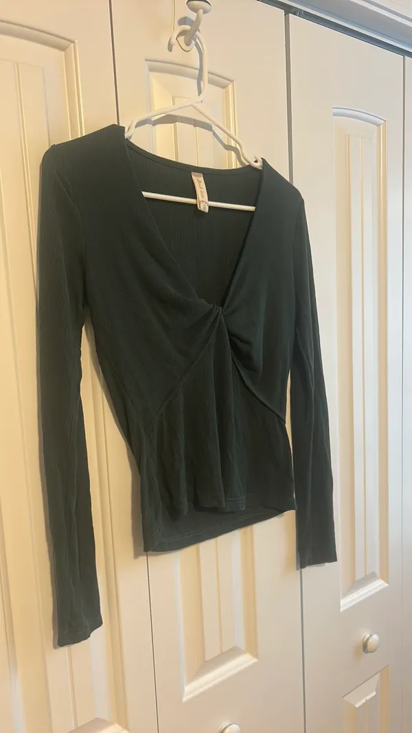 Altar'd State Ribbed Front Knot Long Sleeve Top  - Image 3