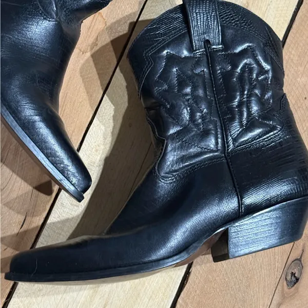 Vintage‎ Nine West Short Blank leather Cowboy boots Size 9M B40 - Image 2