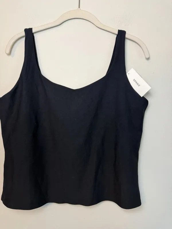 Spanx Soft & Smooth Shelf Bra Tank Top - Built-In Shelf Bra Black XL NWT - Image 2