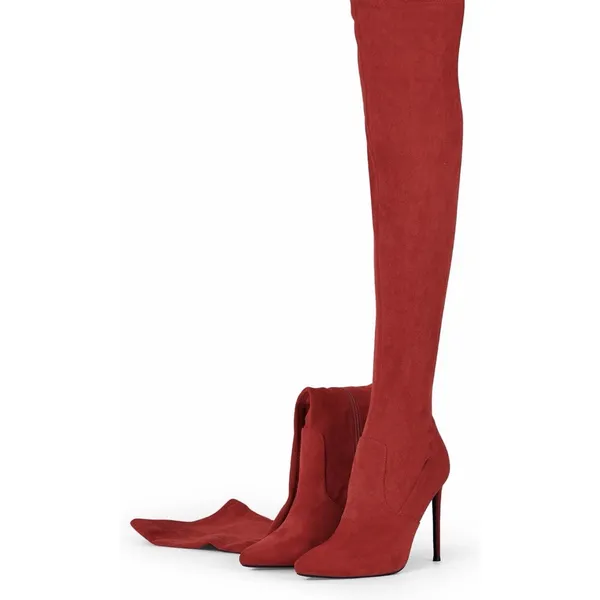 Elisabet Tang Thigh High Boots Over the Knee Boots Red Women’s 7 - Image 6