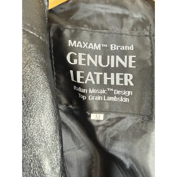 Vintage Maxam Women’s Black Lambskin Leather Jacket Italian Mosaic Size M NWT - Image 13