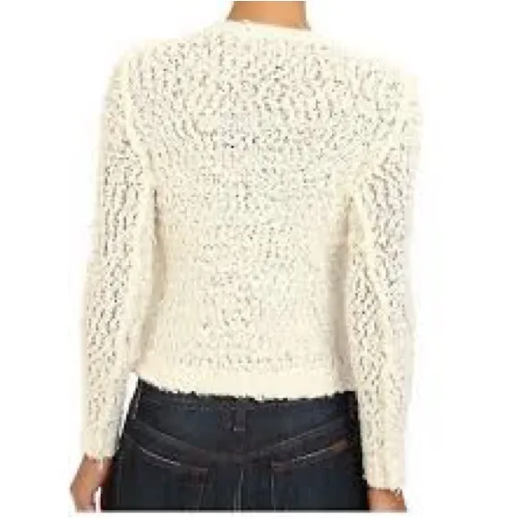 Free People‎ Cozy Cream Textured Sweater Size Large EUC - Image 2