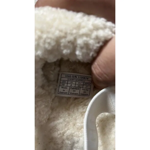 UGG Oh Fluffita Cream/Beige Fur Platform Slides Sandals Womens 10 - Image 4