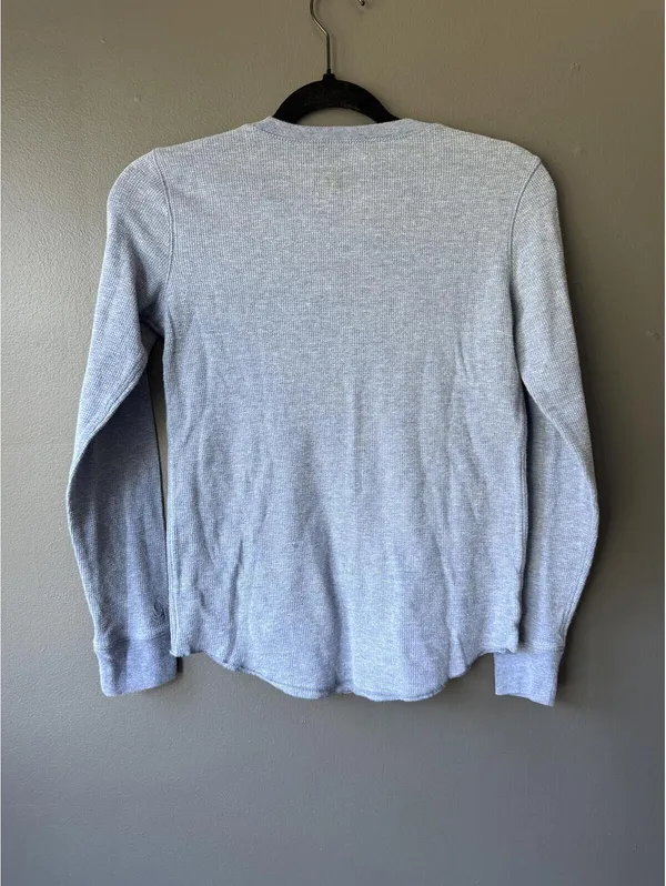 Cuddl Duds Thermals Light Blue Waffle Knit Long Sleeve Top Size S - Image 2