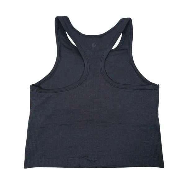Lululemon Ebb To Street Crop Tank Size 10 Black Racerback Ribbed Seamless Gym - Image 3