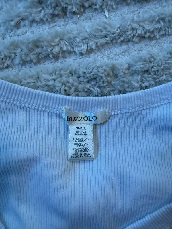 White Bozzolo Long Sleeve Crop Top - Image 3
