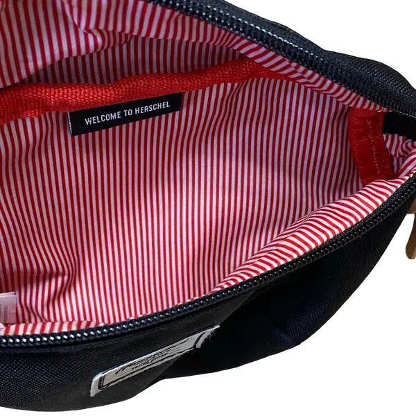 Herschel Classic Unisex Black Zip Striped Lined Travel Hip Pack Belt Bag OS - Image 4