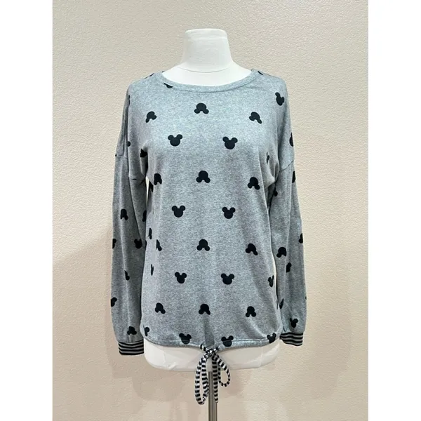 Disney Mickey Mouse Grey Lightweight Sweatshirt Size Small - Image 3