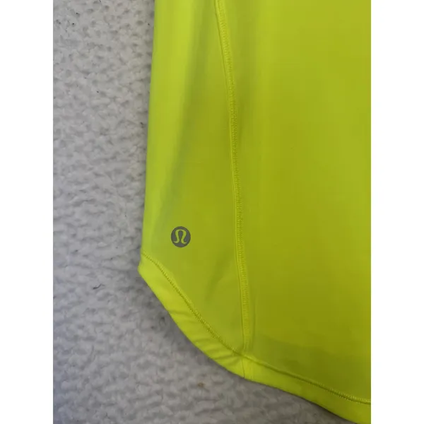 Lululemon Tank Womens 2 Yellow High‎ Neck Mesh Athletic Running Top LW1CYHS - Image 3