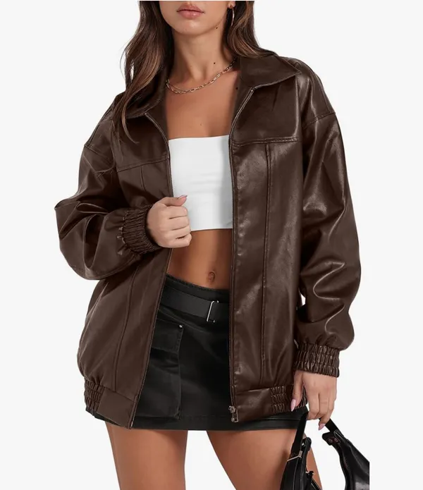 SAMPEEL Brown Leather Jacket... https://www.amazon.com/dp/B0D7M1NJT6?ref=ppx_pop_mob_ap_share Size M - Image 2