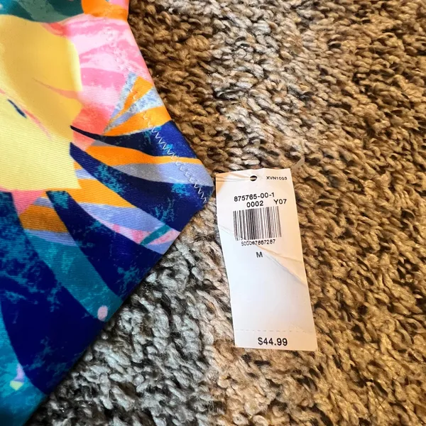 Old Navy Women Tropical Palm Leaf V-Neck One-Piece‎ Swimsuit Multicolor Med NWT - Image 2
