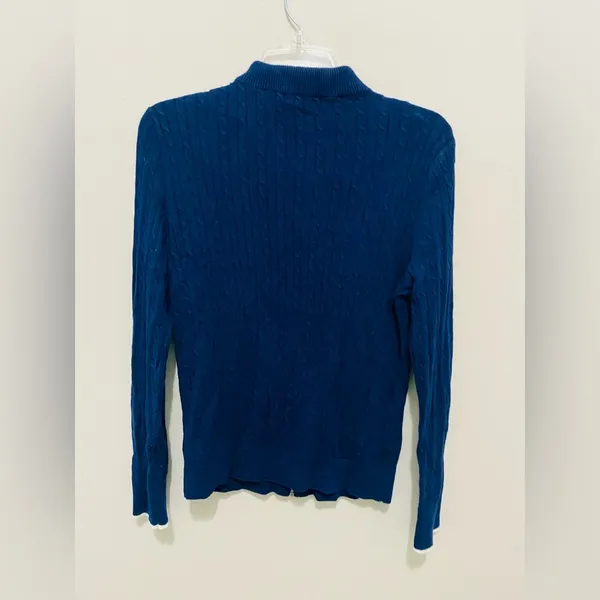 Ralph Lauren Navy and White Knit Top - Image 3