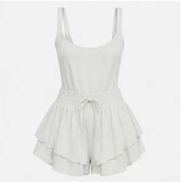 Free People Movement Shorts Romper, white - Image 3