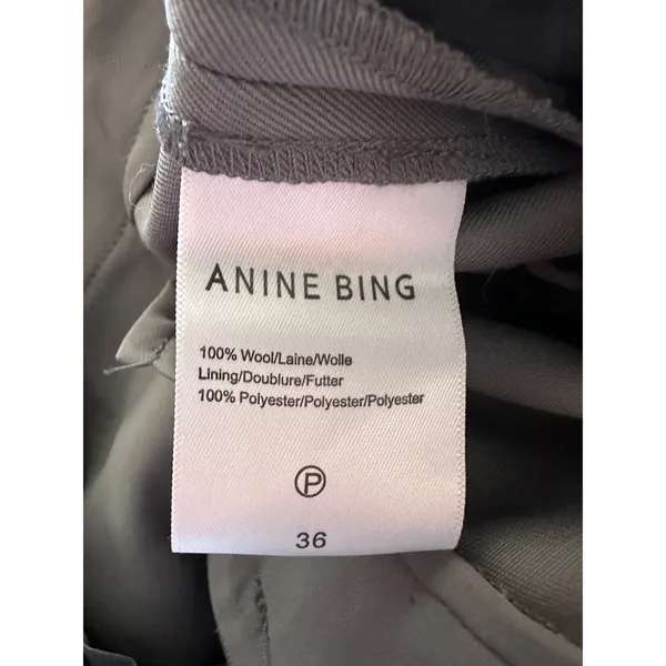 ANINE BING Grey 100% Wool Tailored Trousers Pants EU 36 / US 4 (MSRP $400) - Image 5