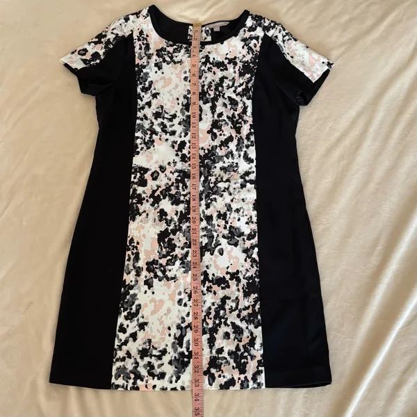 Y2K Banana Republic Abstract Black White Mini Dress Size 8 - Image 4