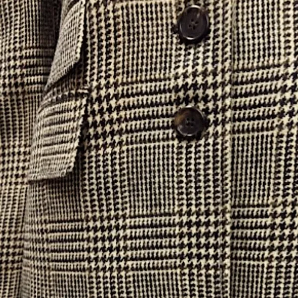 RALPH LAUREN Black Brown Houndstooth Plaid Single Breasted 4 Button Front Blazer - Image 6