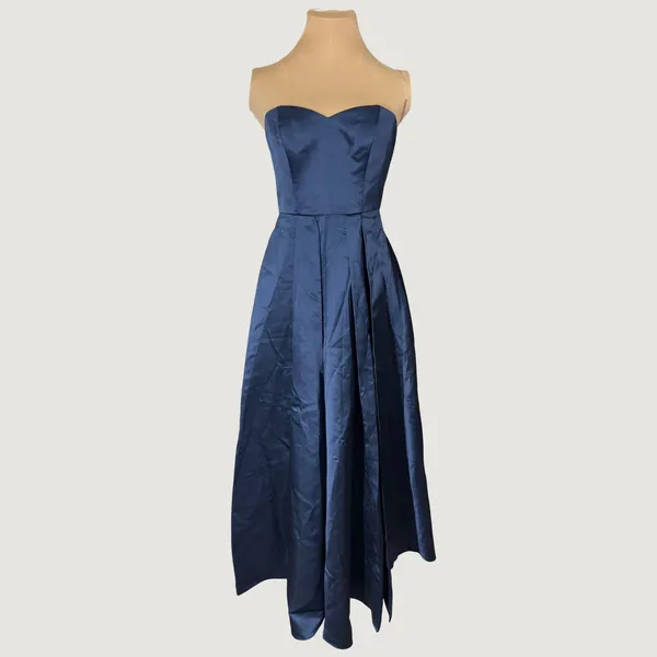 3080 | NWT Fame Partners Navy Satin Strapless Gown Women 6 Prom HOCO Homecoming - Image 2