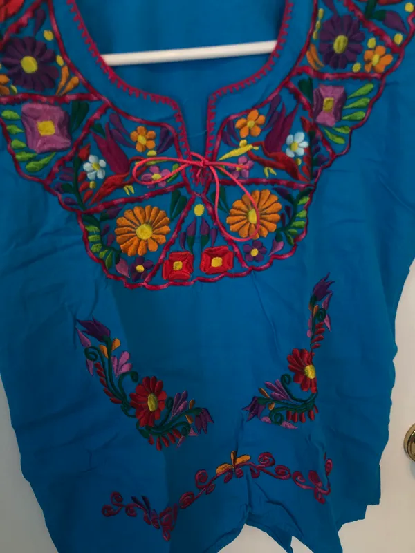 Blue Floral Blouse Size M Multiple Size M - Image 3