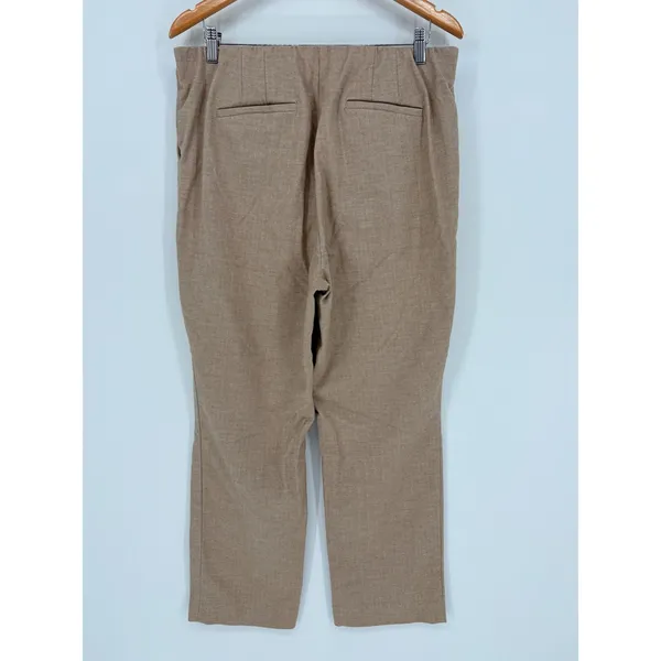 LOFT Trousers Womens‎ 14 Brown High Waist Elastic Back Ankle Pants Herringbone - Image 5