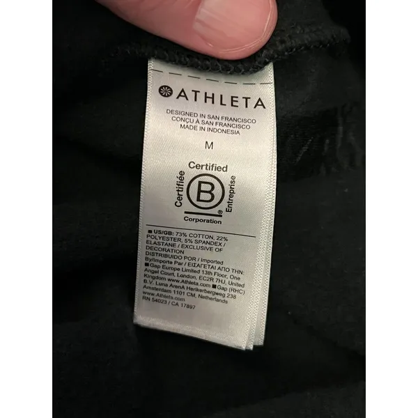 Athleta Sweatshirt Womens Medium Black Power Of She Fleece Raglan Pullover - Image 9