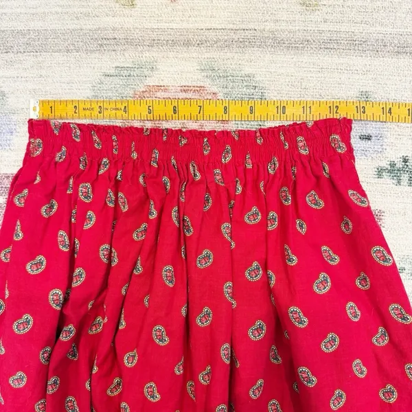 Vintage‎ Vera Bradley Red Paisley Midi Skirt Small Prairie Boho Festival Cottage - Image 4