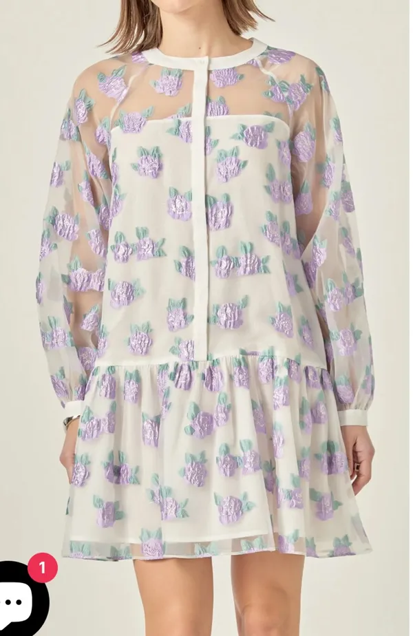 English Factory Floral organza mini dress - Image 2