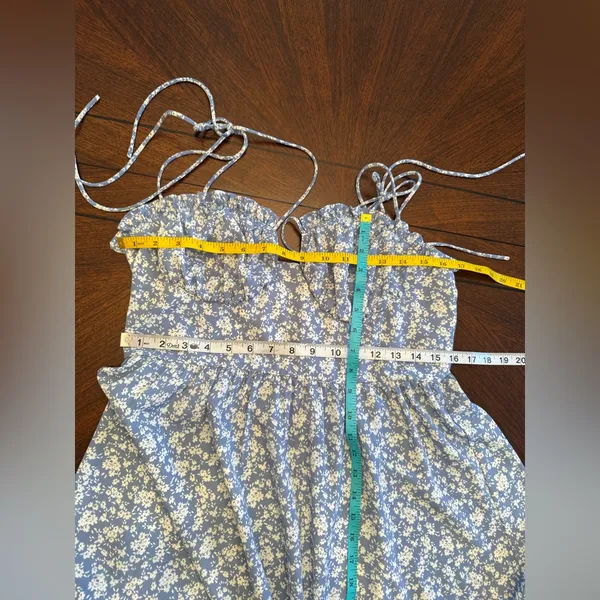 Blue and White Ditsy Floral Lightweight Mini Sundress Sz XL NWT - Image 5