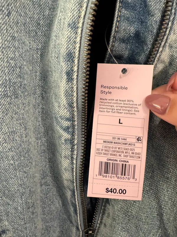 Wild Fable Target  Denim Bomber Jacket - Image 3