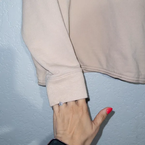 Madewell Avalon Pink Hemp-Cotton Mockneck Sweatshirt Size Medium - Image 3