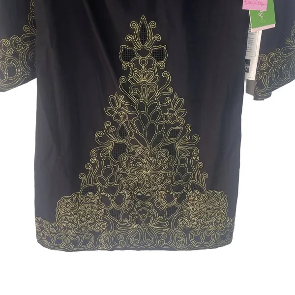Lilly Pulitzer NWT Size 2‎ XS Shauna Black Gold Embroidered Tunic Dress - Image 4
