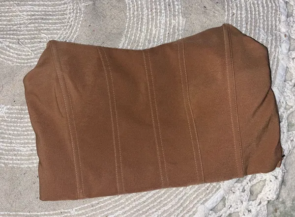 Tiger Mist Tan Corset Top Cropped Small - Image 3