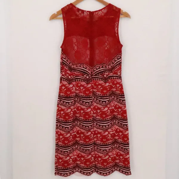 Jus d'Orange Paris Lace Sheath Dress Womens Size XS‎ Red Cocktail Wedding Guest - Image 7